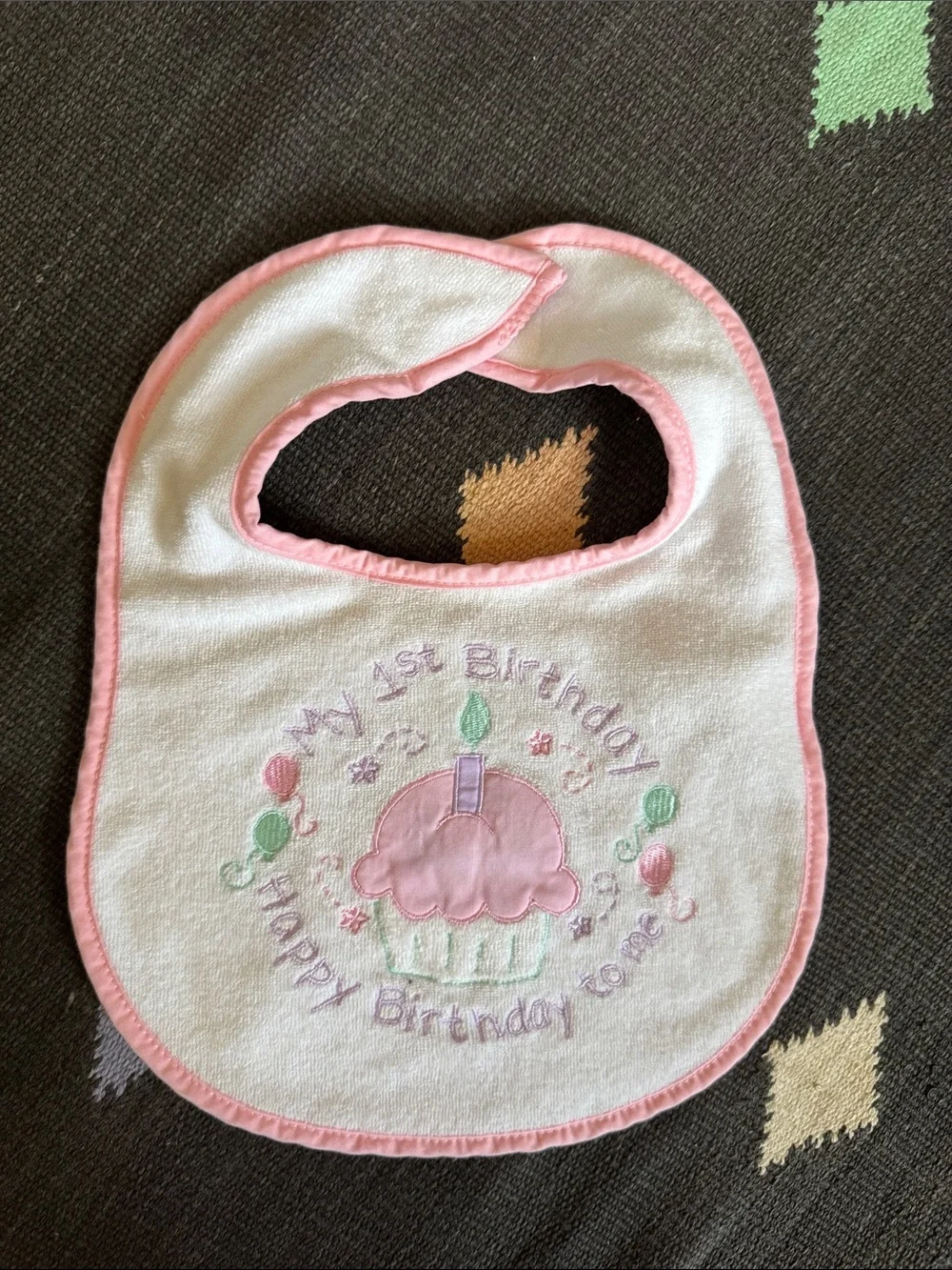 Girls’ Happy Birthday Baby Bib
